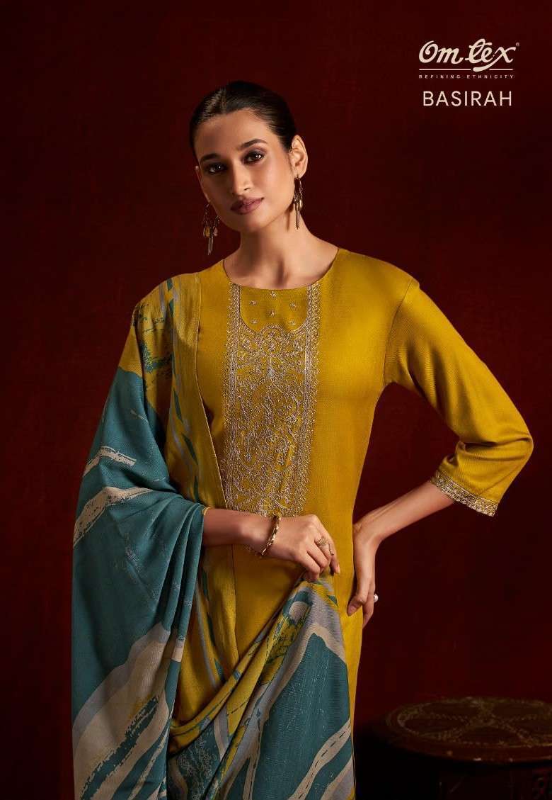 OMTEX BASIRAH PURE PASHMINA EMBRODERY WORK DESIGNER LADIES SUIT SUPPLIER IN INDIA