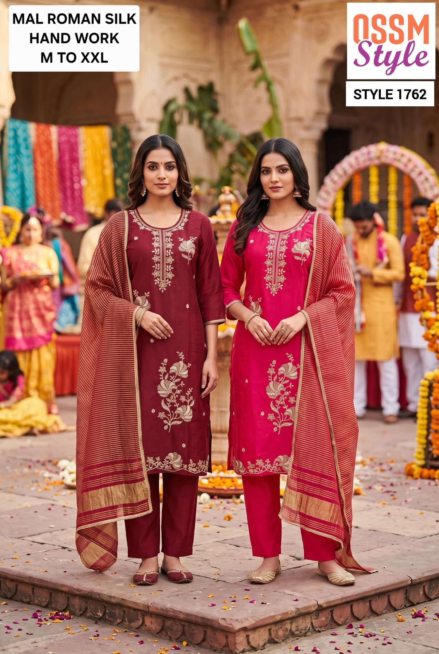 OSSM STYLE 1761-1762 ROMAN SILK CASUAL READYMADE WHOLESALE CATALOGUE SURAT 