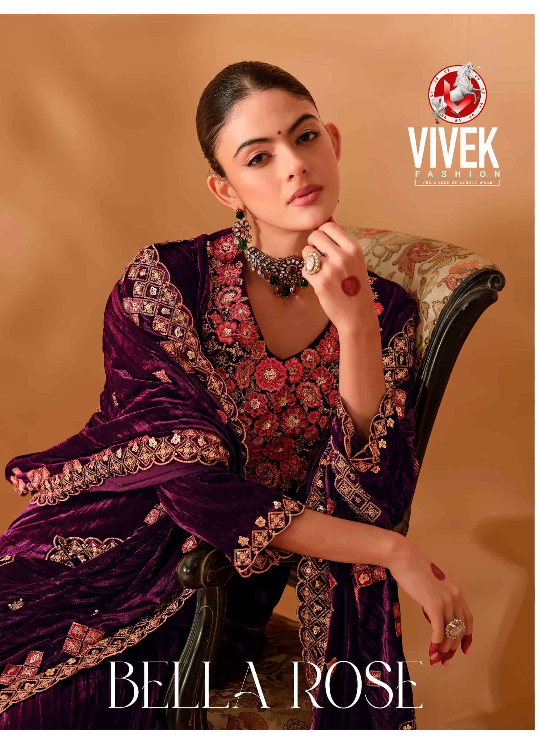 VIVEK FASHION BELLA ROSE PREMIUM VELVET DRESS  WHOLESALE PRICE SURAT 