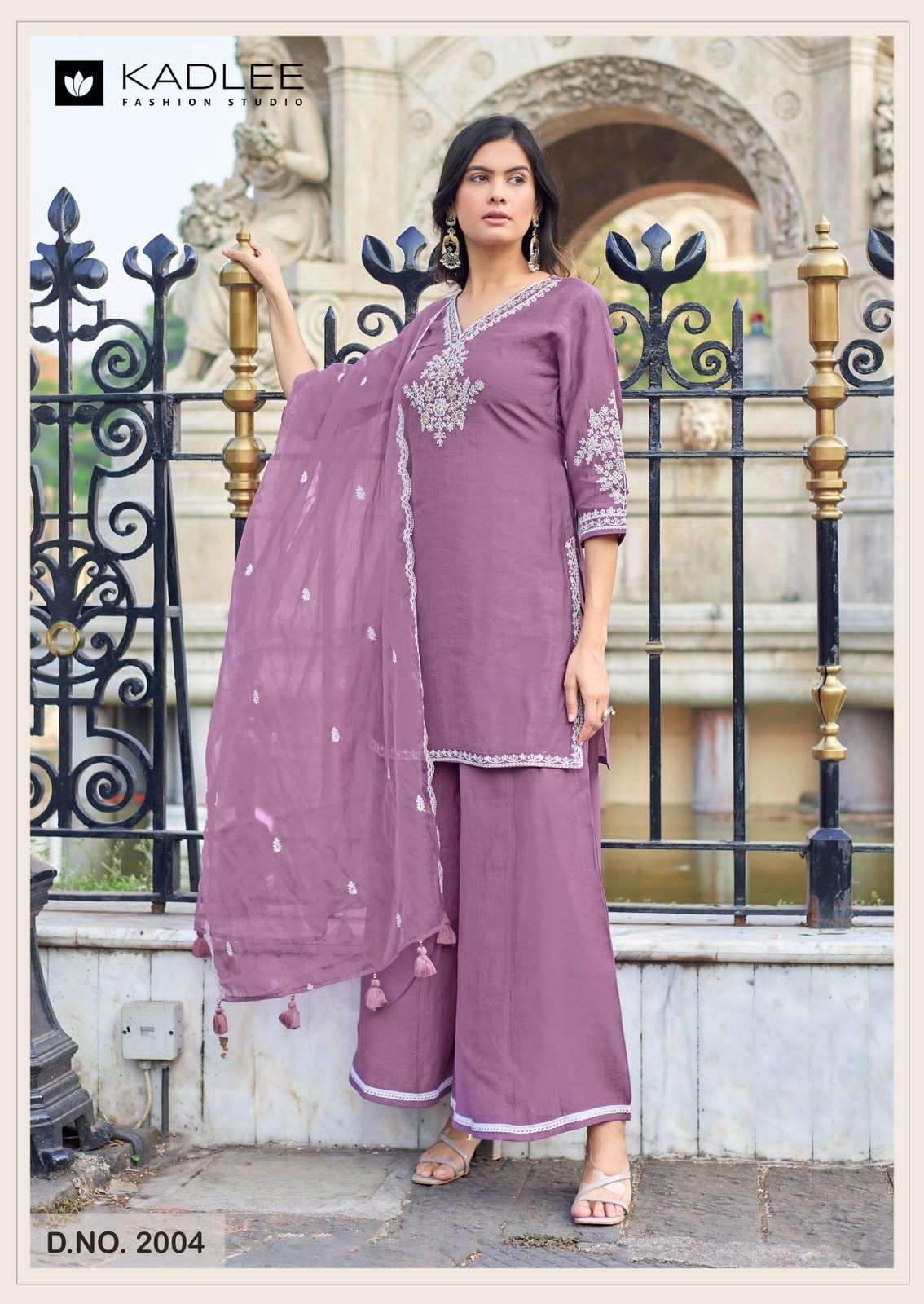 Simple 3 Pcs Design KADLEE GORI VISCOSE CREPE FANCY WEAR READYMADE THREE PCS DESIGN